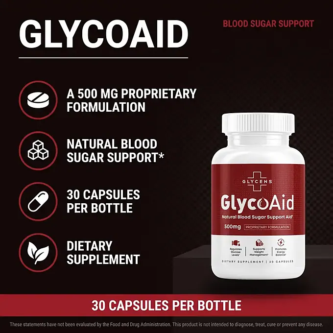 GlycoAid supplement facts panel